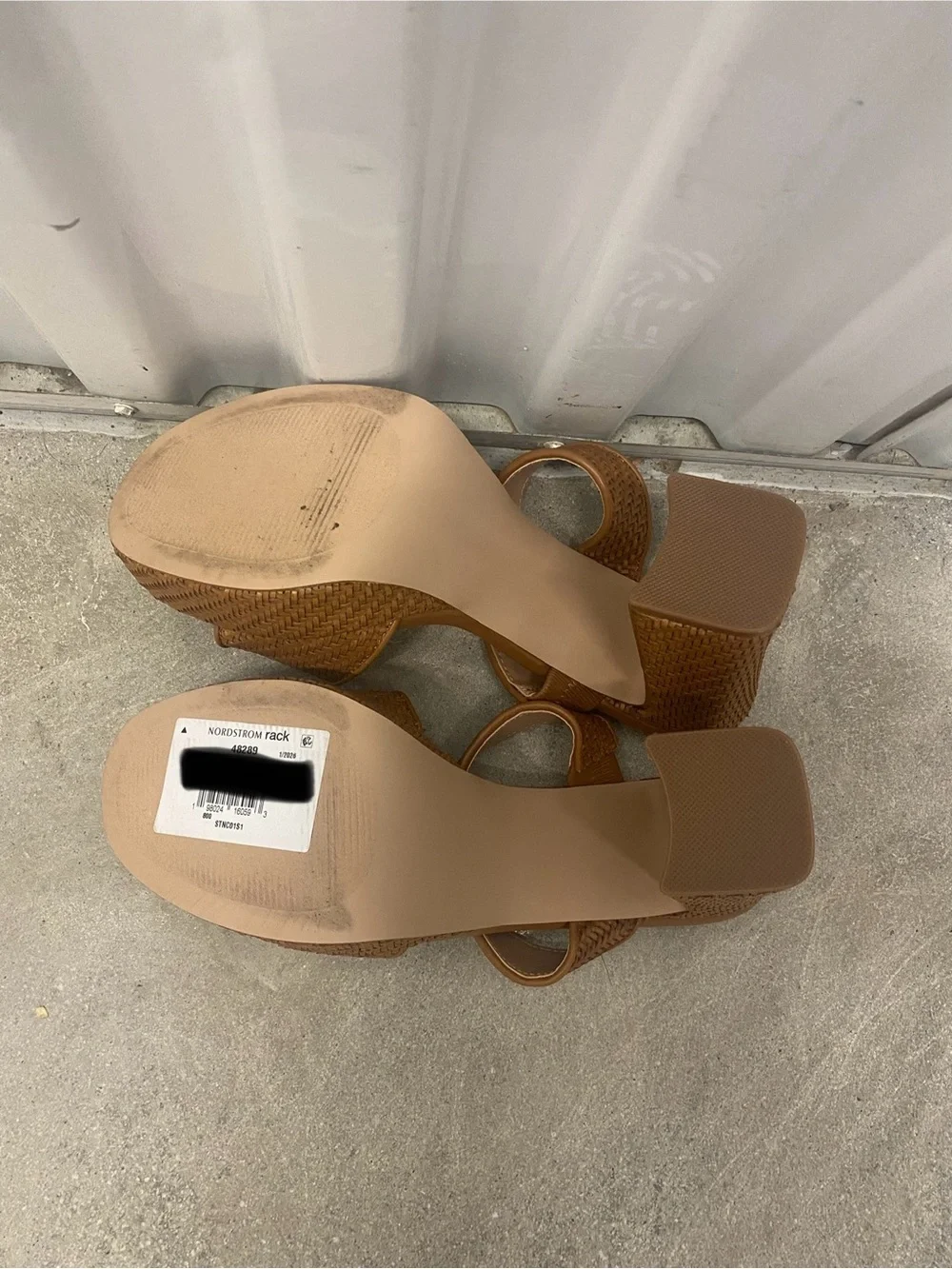 NEW Steve Madden Women's Tan Woven Platform Heeled Sandals, Size 9